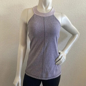 Lululemon Cross It Off Tank Top purple Mesh Vented Criss Cross Back Sz 6
